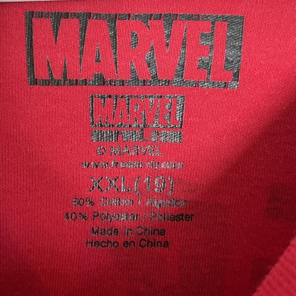 Marvel Shirt Womens XXL Red Off Shoulder Character Top Hulk Captain America Spid - Picture 8 of 12